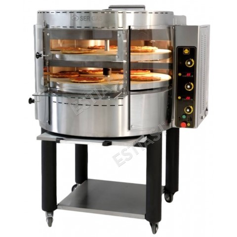 Gas pizza oven with rotating deck for 14 pizza RP2 SERGAS
