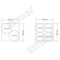 Capacity for 4 pizza 35cm or 2 pizza 41cm