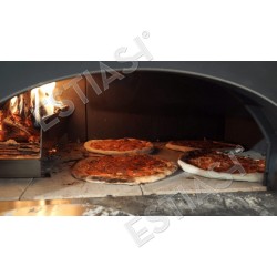 Χτιστός φούρνος πίτσας με ξύλα και αέριο για 84 πίτσες