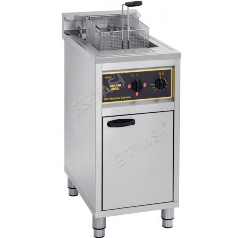 Professional fryer with automatic oil filtration ROLLER GRILL