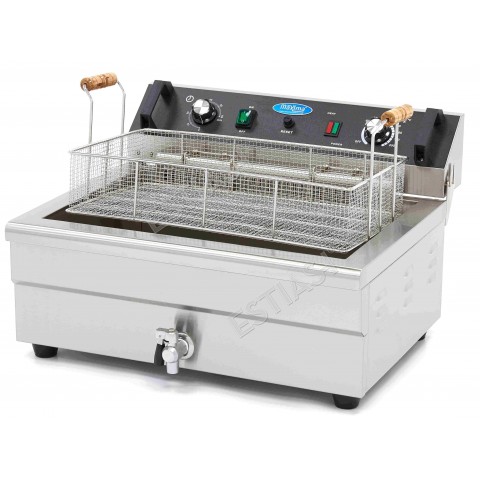 Commercial fryer 30Lt with drain tap MAXIMA