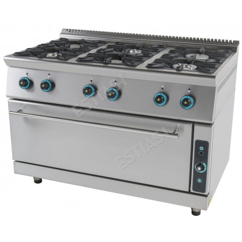Επαγγελματική κουζίνα αερίου 6 εστιών με ενιαίο φούρνο FC6FLS7 SERGAS
