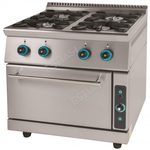 Επαγγελματική κουζίνα αερίου 4 εστιών με φούρνο FC4FS9 SERGAS