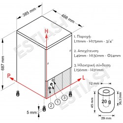 Commercial bullet ice machine 25Kg