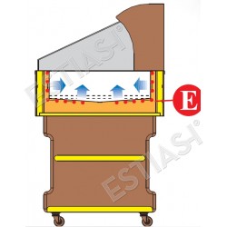 Evaporator set in the polyurethan of the tank