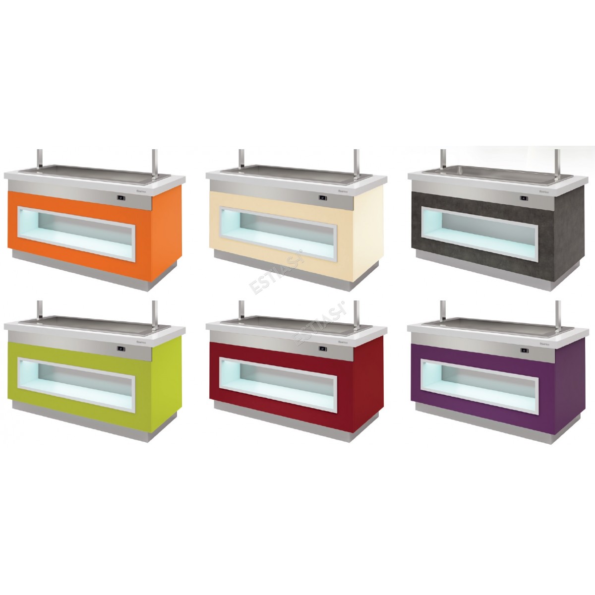 Heated salad bar 4 GN 170cm INFRICO