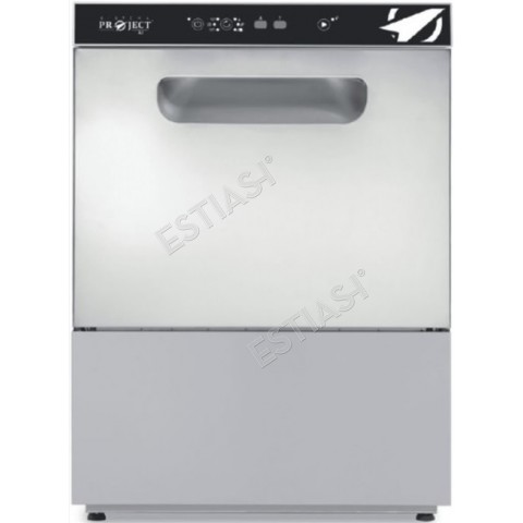 Commercial dishwasher for glasses with built-in water softener & break tank AX 40 PROJECT