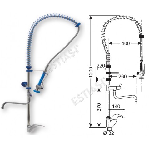 Pre-rinse unit with thermostatic mixer and tap FRIULANA