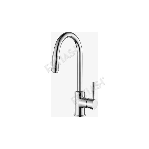Deck mounted tap with pull-out hose