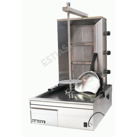 Gyros gas grill for 40Kg with double burners