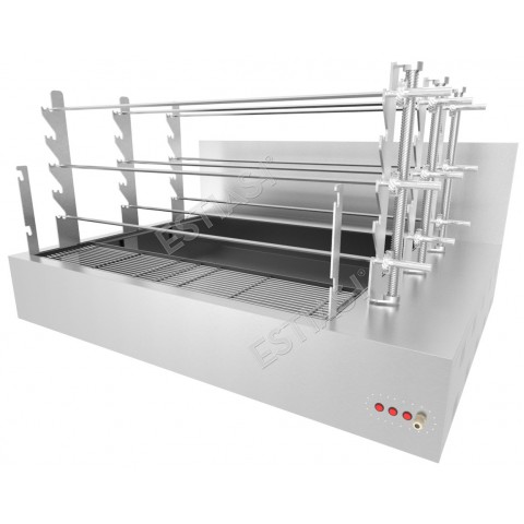 Commercial countertop charcoal rotisserie with 9 spits