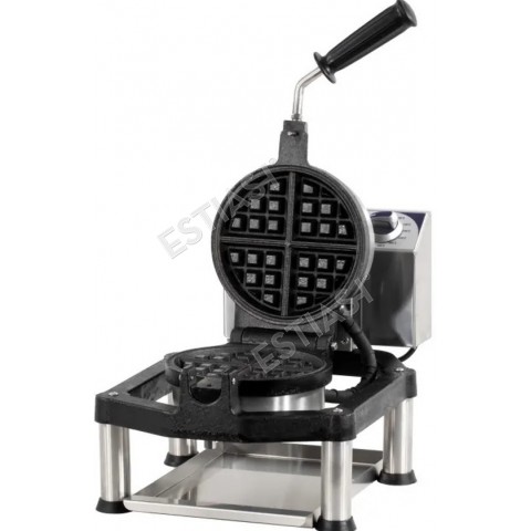 Round professional waffle maker 180° opening