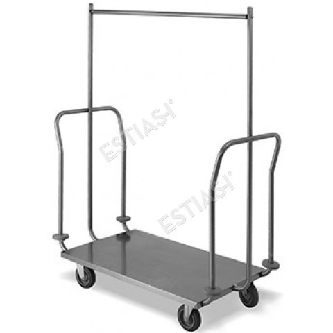 Stainless steel luggage and garment trolley