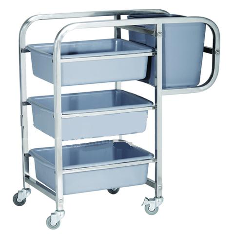 Dish collecting cart with baskets