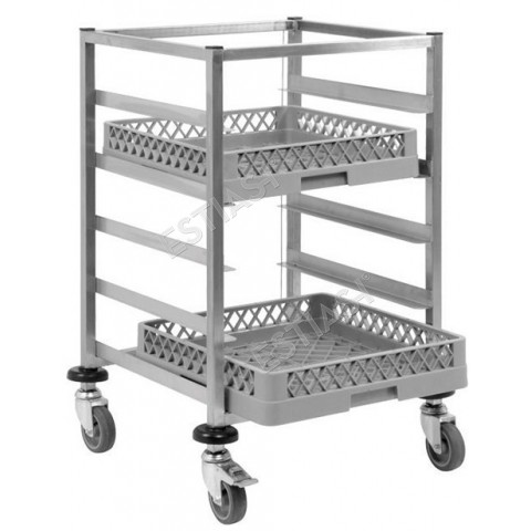 Trolley for dishwasher basket low