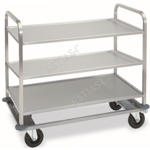  Inox service trolley with 3 tiers