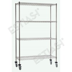 Chrome shelving unit