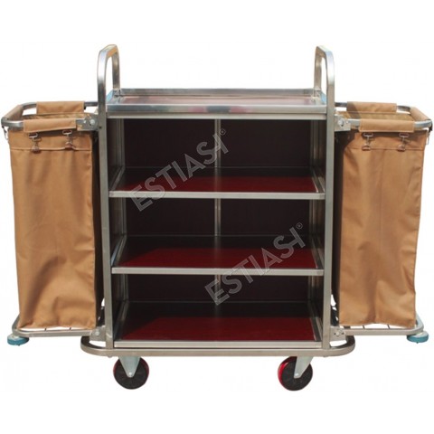 Housekeeping trolley with 2 bags