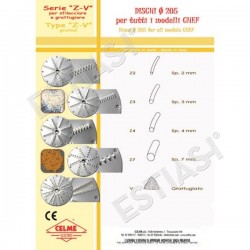 Grater for powder 1mm V for cutter CELME