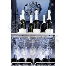 Combination between Anti drop guides with inox hanging glasses shelf