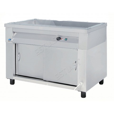 Bain marie with heated cabinet w/o showcase for 3 GN containers