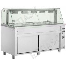 With full showcase vitrine and heated cabinet