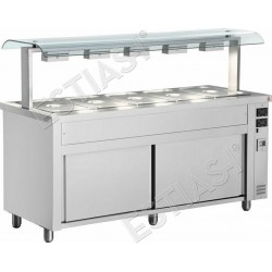With Double Sneeze Guard and heated cabinet