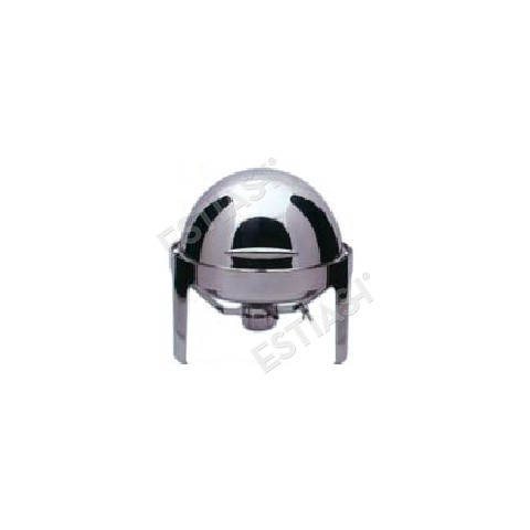 Round chrome roll top chafer