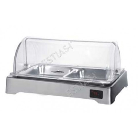 Roll top heated display case