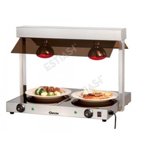 Ceramic surface warming tray with lamps