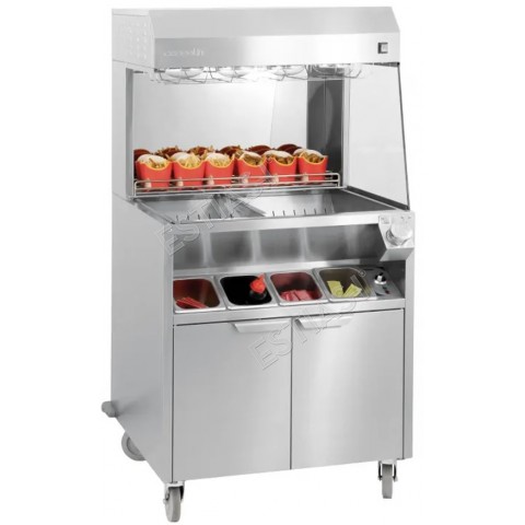 Fry holding station 80cm with storage cabinet