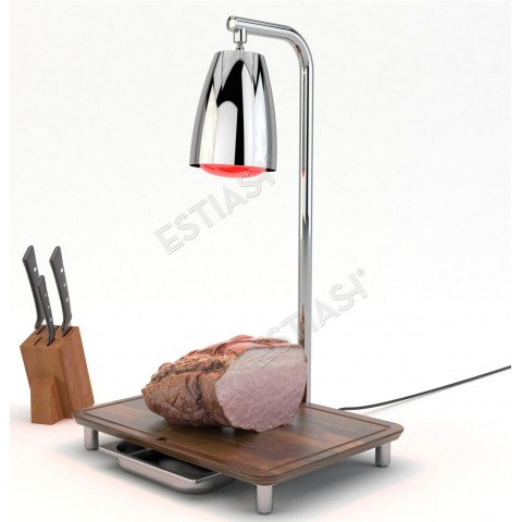 Θερμαντικό carving station με ξύλινη επιφάνεια ROCAM