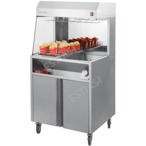 Fry holding station 80cm with storage cabinet