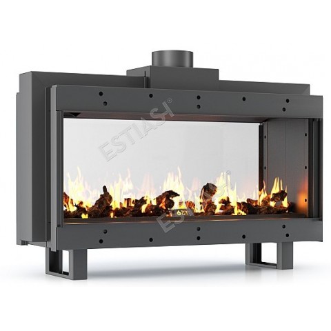 Transparent gas fireplace
