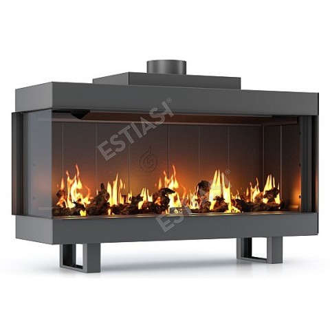 Gas Corner fireplace 70/100/150/200εκ