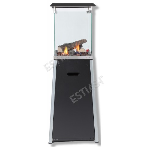 Gas fireplace with 4 sides glass