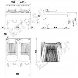 Commercial electric double fryer enhanced Baron 6NFR/E600PR