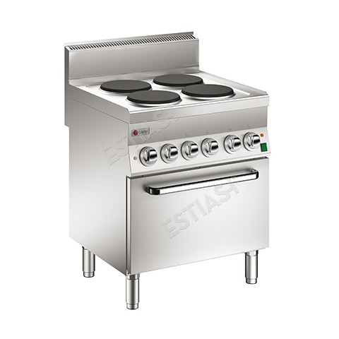 Commercial electric range with 4 burners and static oven Baron 6NPC/EFE700