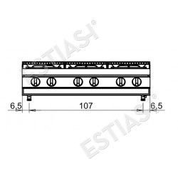 Gas cooktop with 6 burners Baron Q70PC/G1206
