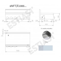 Electric griddle 100cm 2/3 flat - 1/3 grooved chromium plate BARON 6NFT/E1000LR