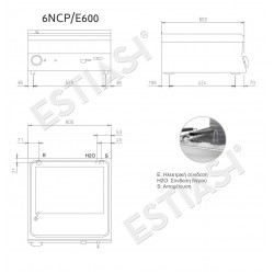 Pasta cooker with 3 baskets BARON 6NCP/E600
