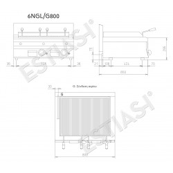 Gas lava rock double grill BARON 6NGL/G800